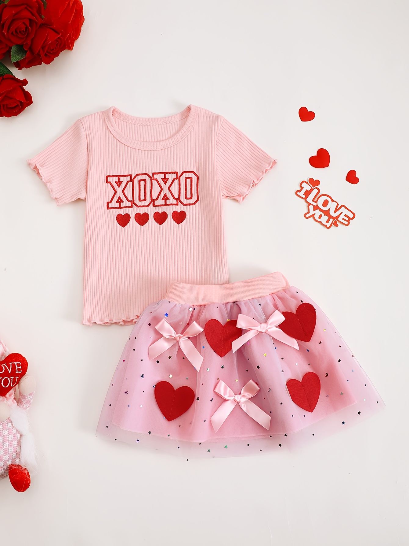 Xoxo Baby Clothing - Set Estivo per Bambina con Gonna