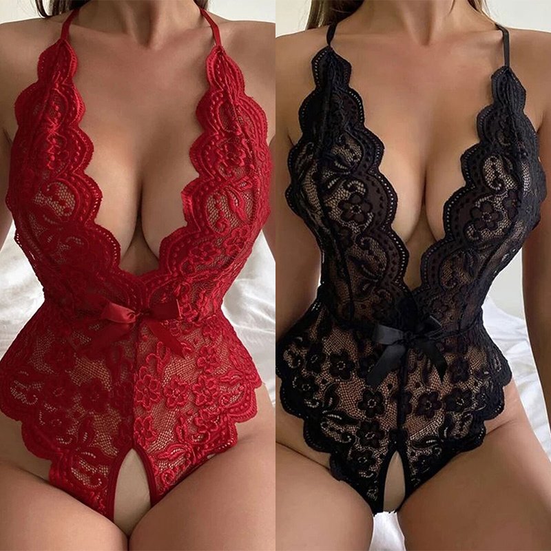 Baby Clothing Model - Crotchless Red Sexy Underwear Women Lace